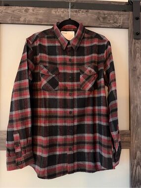 Five Four Red and Black Plaid Button-Down Shirt